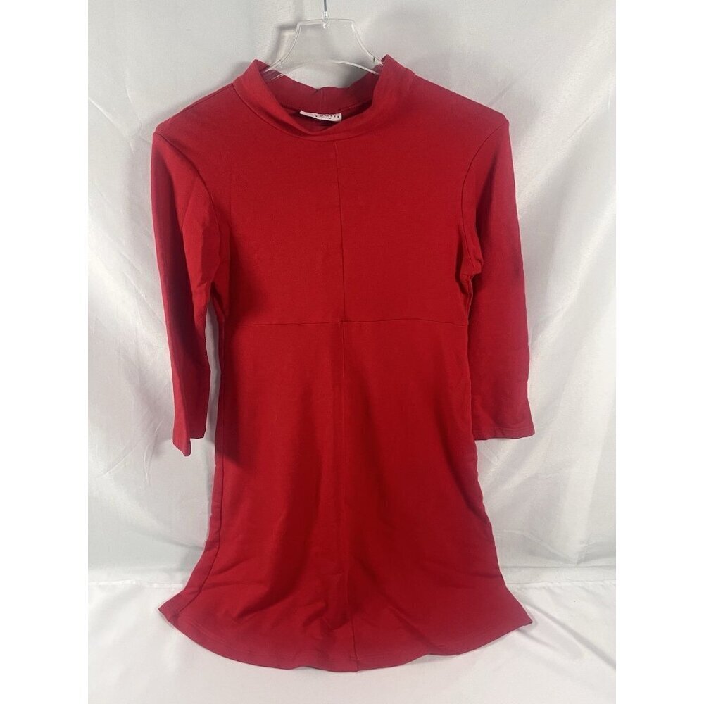 Bryn Walker Women’s Red Tunic Dress 3/4 Sleeves Sz Small Made In USA